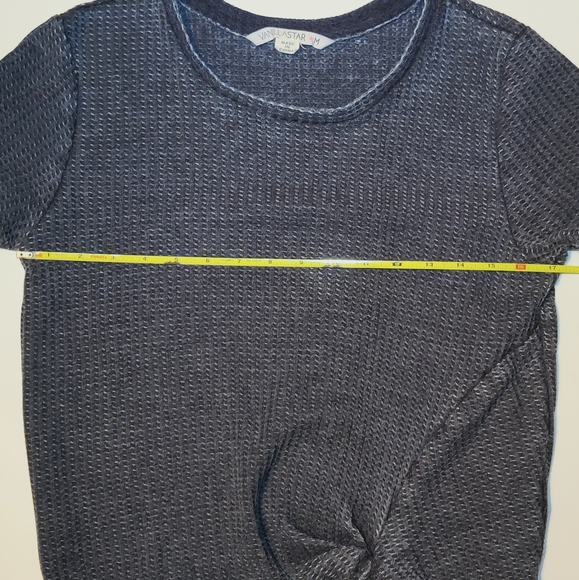 Vanilla Star Waffle Knit Tie Knot Front Top Medium - Picture 10 of 11